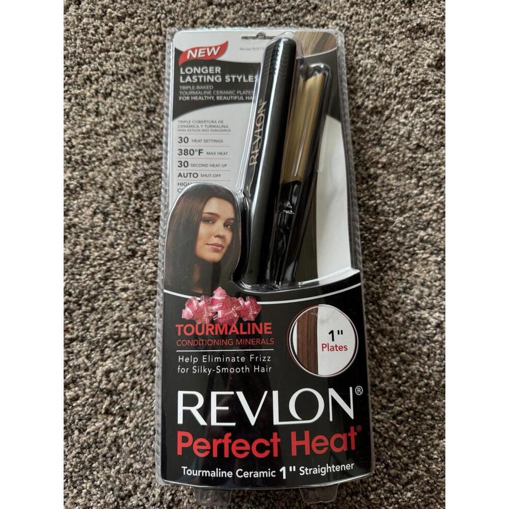 Revlon Flat Iron Hair Straightener‎ High Heat 3X Ceramic Flat Iron 1” Tourmaline